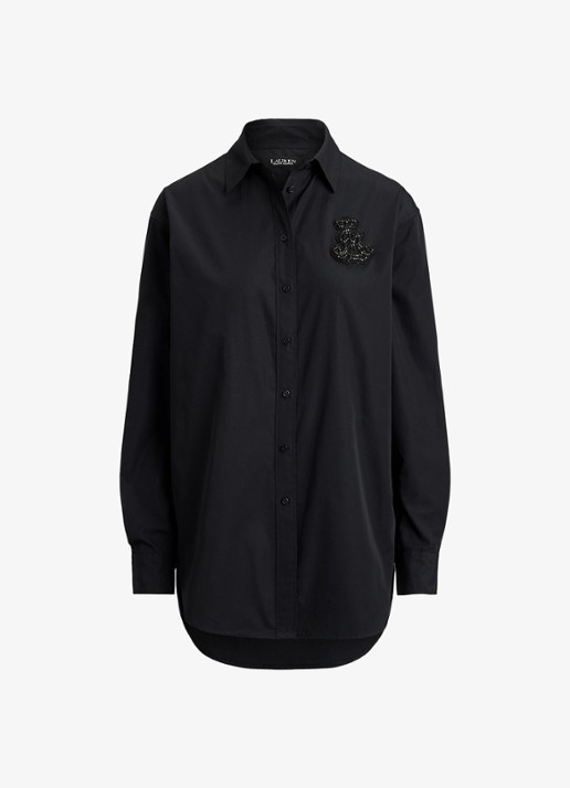 Ralph Lauren Blouse met strass - voorkant 4 zwart