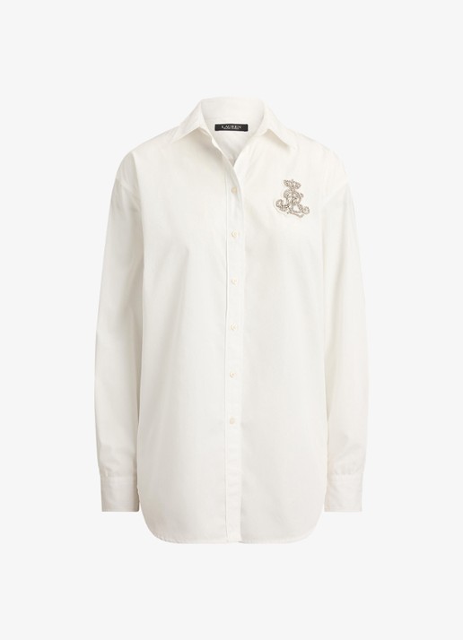 Ralph Lauren Blouse met strass - voorkant wit