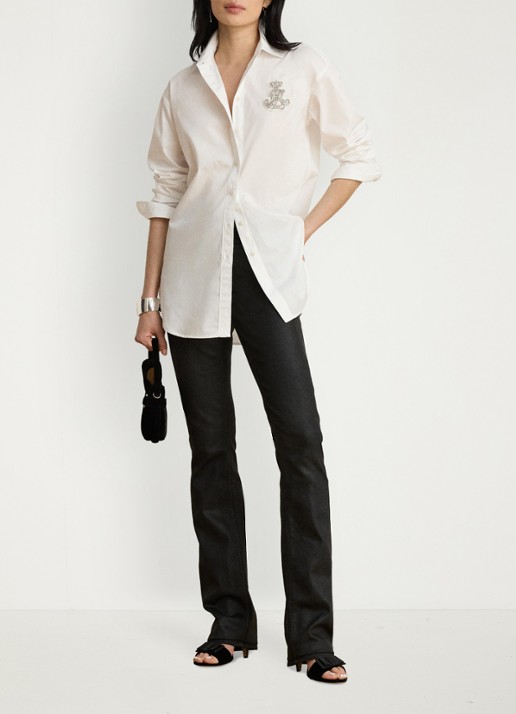 Ralph Lauren Blouse met strass - voorkant 2 wit