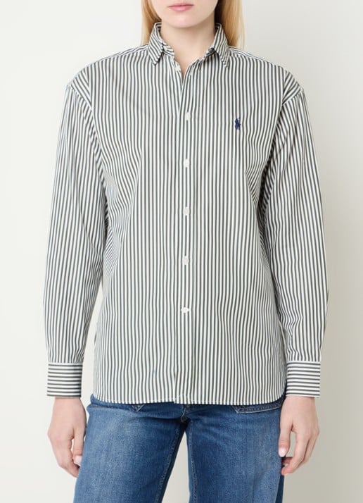 Ralph Lauren Blouse met streepprint en logoborduring