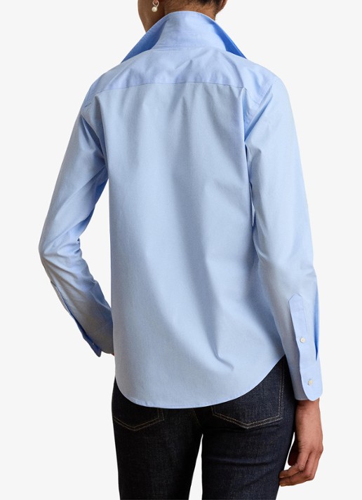Ralph Lauren Blouse met stretch - achterkant 3 blue / blauw