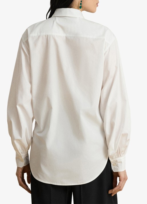 Ralph Lauren Blouse met volant en strikdetail - achterkant wit