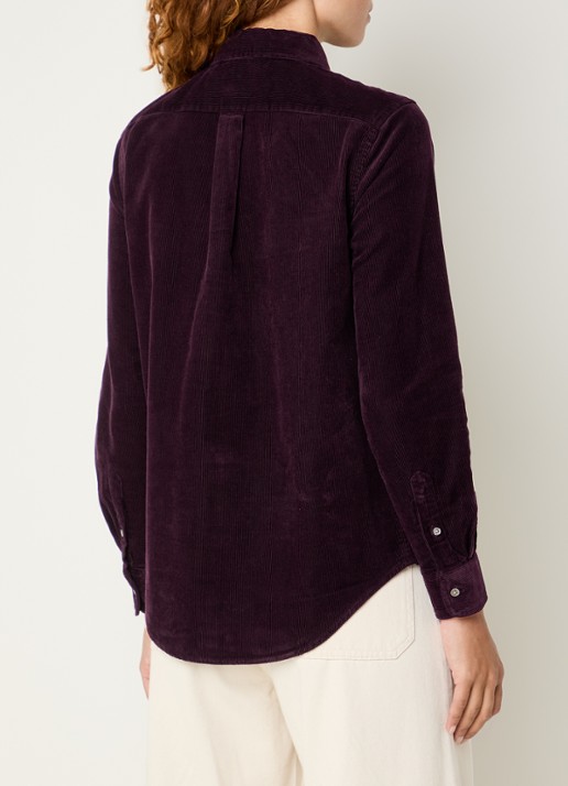 Ralph Lauren Blouse van corduroy - achterkant 4 aubergine