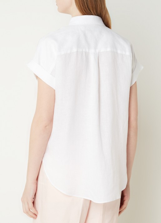 Ralph Lauren Blouse van linnen - achterkant 2 white / wit
