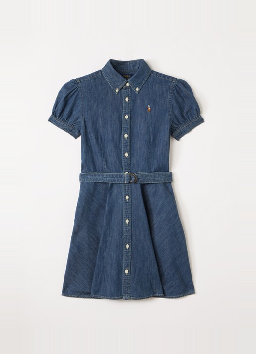Ralph Lauren Blousejurk van denim met logo