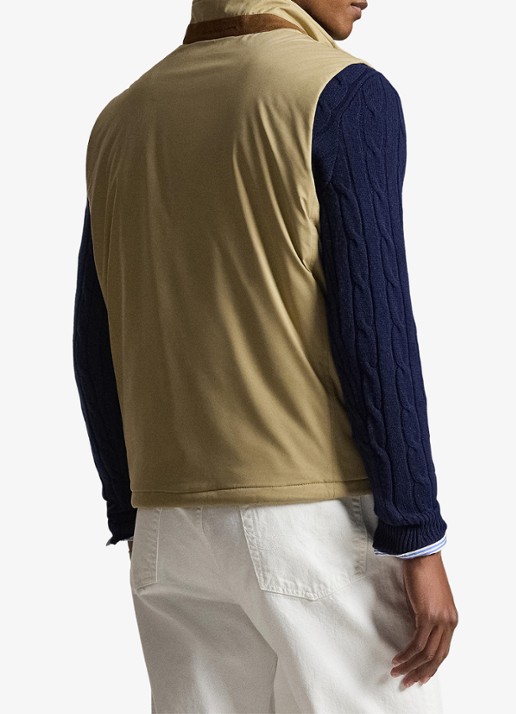 Ralph Lauren Bodywarmer met ritszakken - achterkant 5 rl khaki / khaki