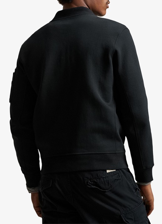 Ralph Lauren Bomberjack met klepzakken en logoborduring - achterkant 3 polo black / zwart