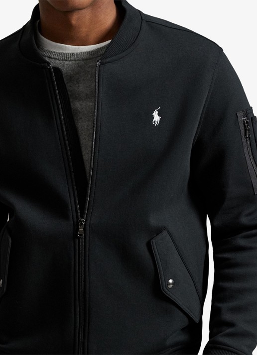 Ralph Lauren Bomberjack met klepzakken en logoborduring - detail 2 polo black / zwart