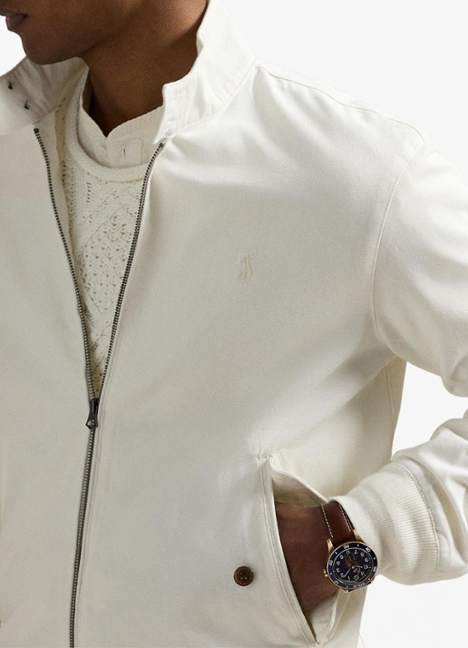 Ralph Lauren Bomberjack met logoborduring en klepzakken - detail 4 deckwash white / wit