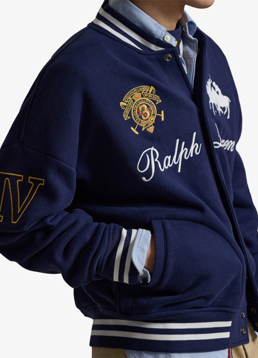 Ralph Lauren Bomberjack met logoborduring - detail 5 newport navy