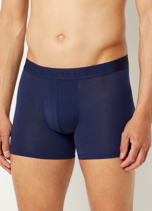 Ralph Lauren Boxer met logoband in 3-pack - voorkant 3 donkerblauw