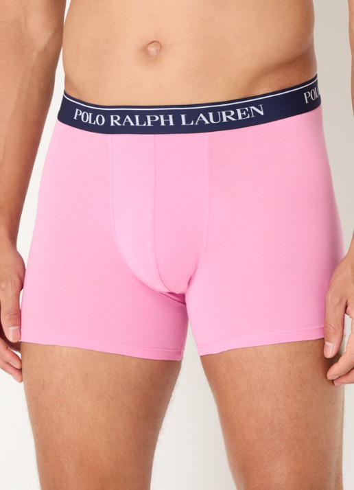Ralph Lauren Boxershorts met logoband in 3-pack - voorkant 4 roze