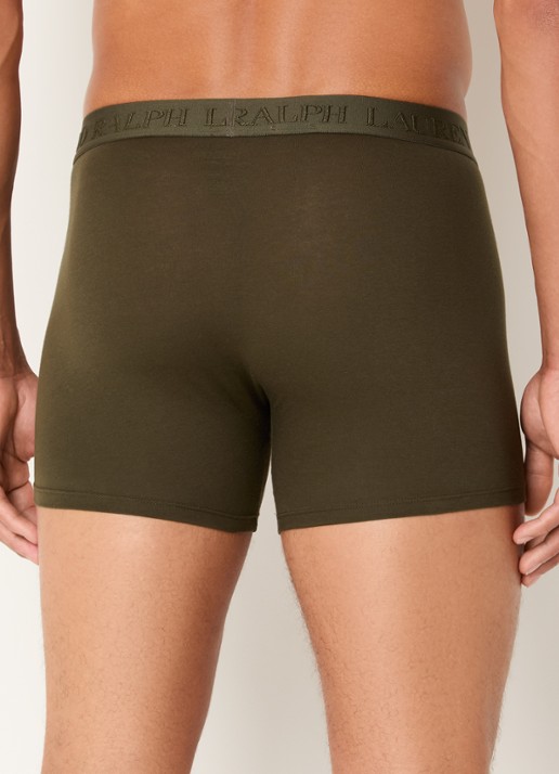 Ralph Lauren Boxershorts met logoband in 3-pack - achterkant 2 legergroen