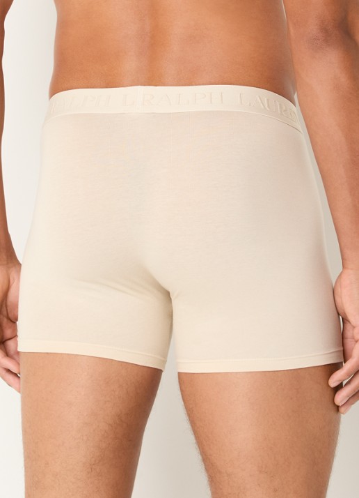 Ralph Lauren Boxershorts met logoband in 3-pack - achterkant 3 beige
