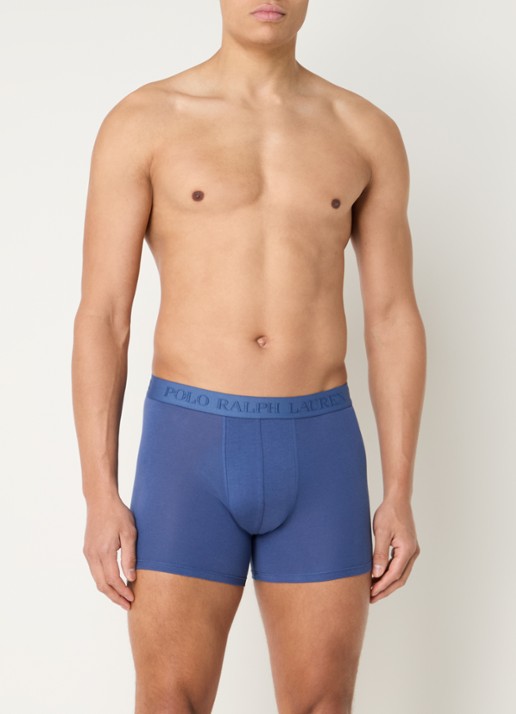 Ralph Lauren Boxershorts met logoband in 3-pack - voorkant 2 blauw