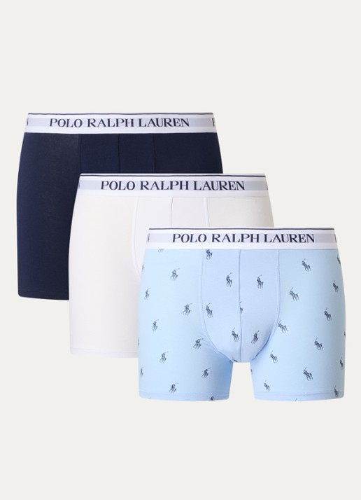 Ralph Lauren Boxershorts met logoband in 3-pack - voorkant lichtblauw