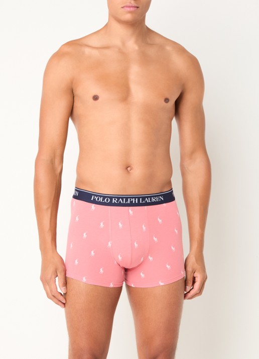 Ralph Lauren Boxershorts met logoband in 3-pack - voorkant 3 blauw