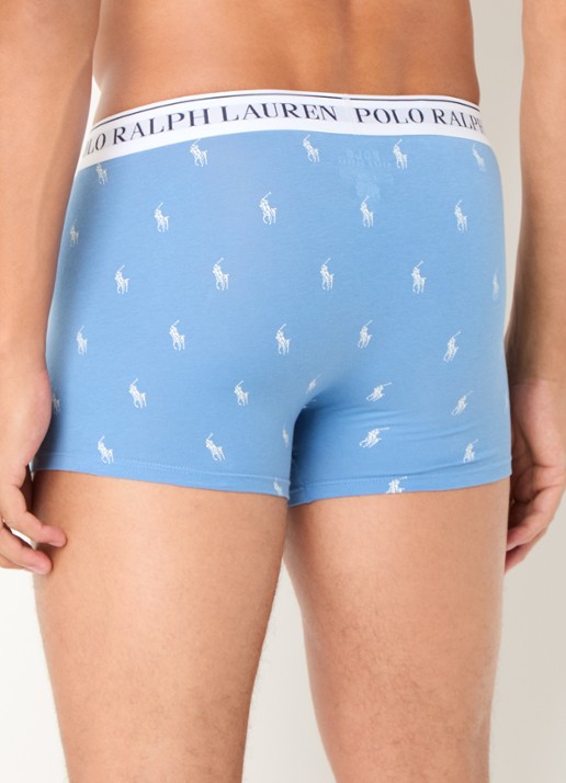 Ralph Lauren Boxershorts met logoband in 3-pack - achterkant 2 blauw