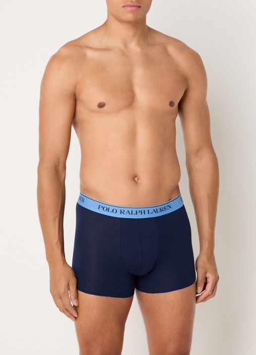 Ralph Lauren Boxershorts met logoband in 3-pack - voorkant 3 donkerblauw