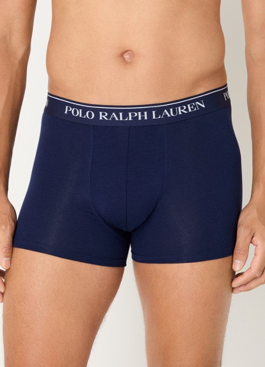 Ralph Lauren Boxershorts met logoband in 3-pack - voorkant 2 kobaltblauw