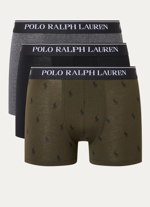 Ralph Lauren Boxershorts met logoband in 3-pack - voorkant 2 zwart