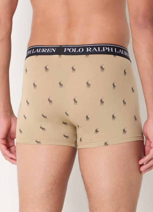 Ralph Lauren Boxershorts met logoband in 3-pack - achterkant khaki