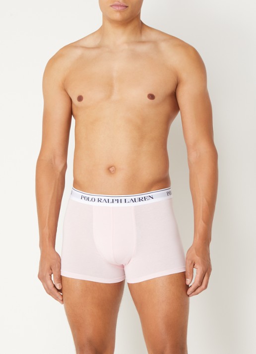 Ralph Lauren Boxershorts met logoband in 3-pack - voorkant 3 lichtblauw
