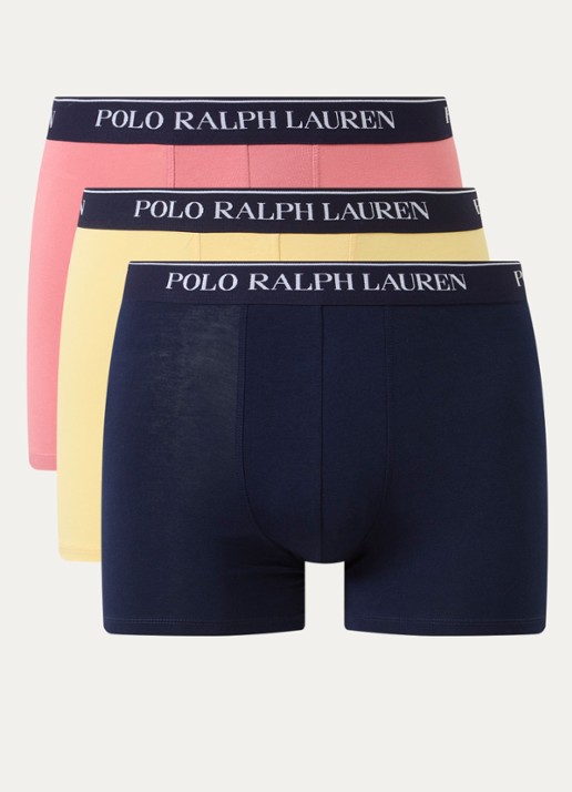 Ralph Lauren Boxershorts met logoband in 3-pack - voorkant zalmroze