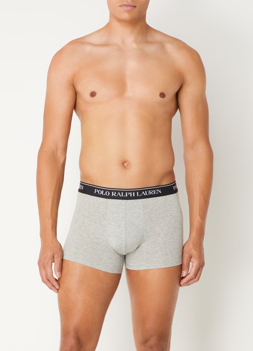 Ralph Lauren Boxershorts met logoband in 3-pack - voorkant 2 olijfgroen