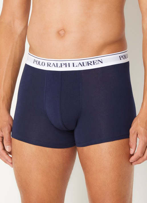 Ralph Lauren Boxershorts met logoband in 3-pack - detail staalblauw