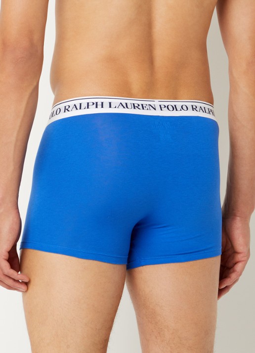 Ralph Lauren Boxershorts met logoband in 3-pack - achterkant blauw