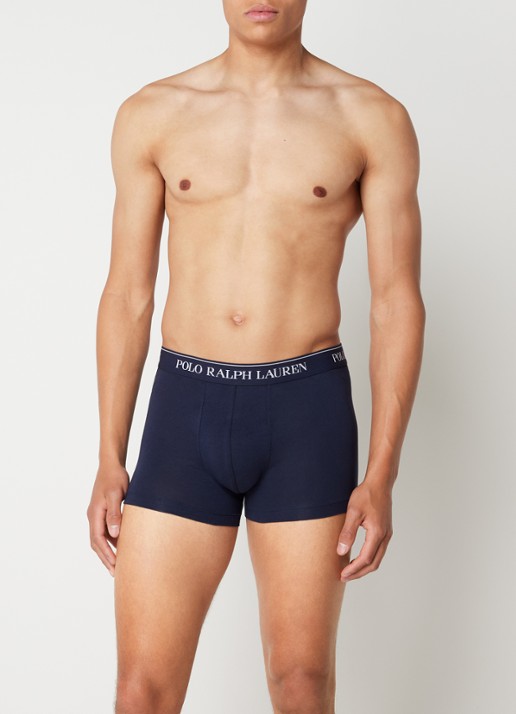 Ralph Lauren Boxershorts met logoband in 3-pack - voorkant 2 kobaltblauw