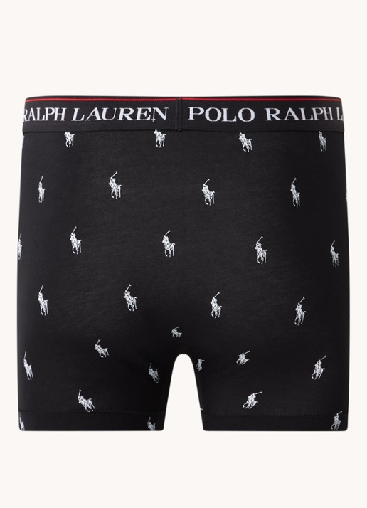 Ralph Lauren Boxershorts met logoband in 3-pack - achterkant zwart