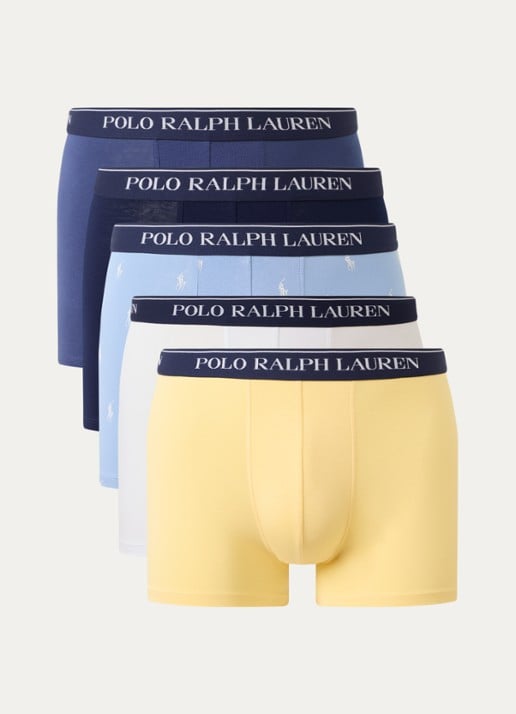 Ralph Lauren Boxershorts met logoband in 5-pack - voorkant beige