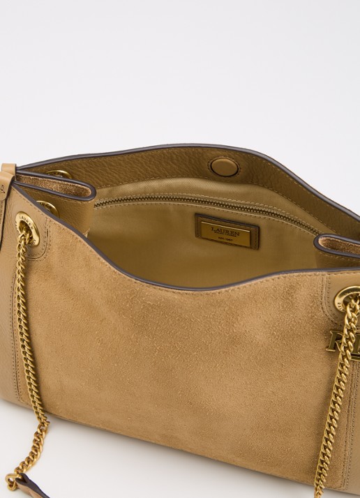 Ralph Lauren Bradley Medium schoudertas van leer - detail 2 camel