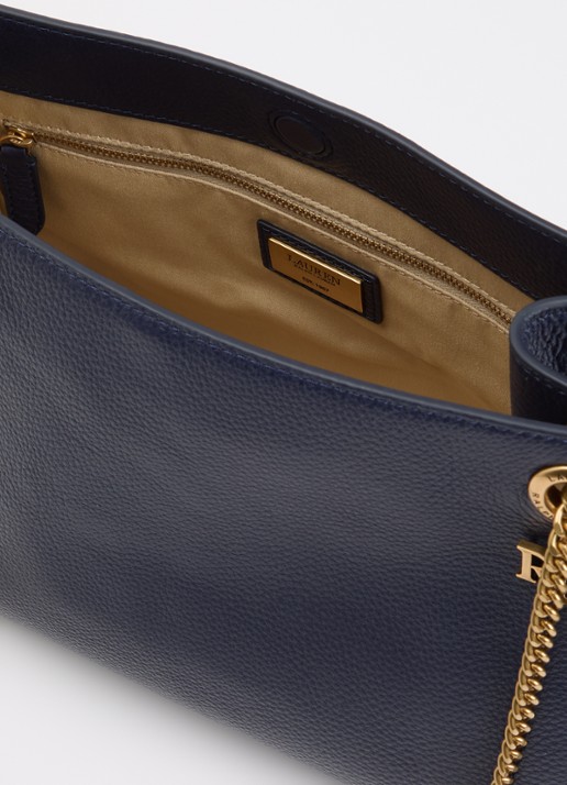 Ralph Lauren Bradley Medium schoudertas van leer - detail 3 donkerblauw