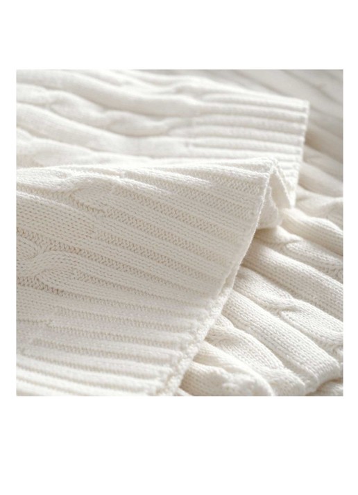 Ralph Lauren Cable plaid 127 x 178 cm - detail 2 steenrood