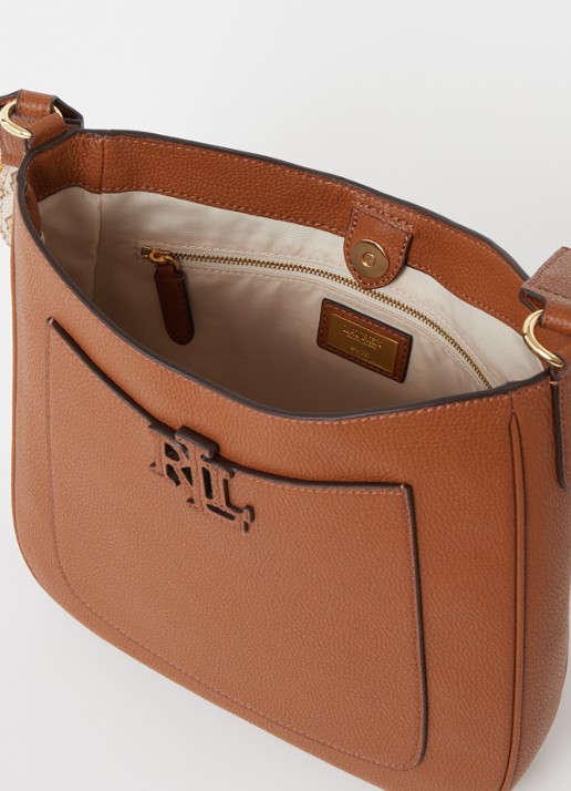 Ralph Lauren Cameryn Medium crossbodytas van leer - detail 3 cognac