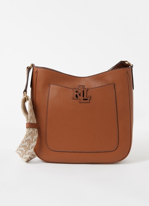 Ralph Lauren Cameryn Medium crossbodytas van leer - voorkant 2 cognac