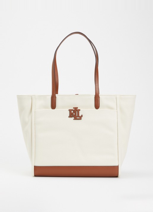 Ralph Lauren Cameryn shopper van canvas met details van leer