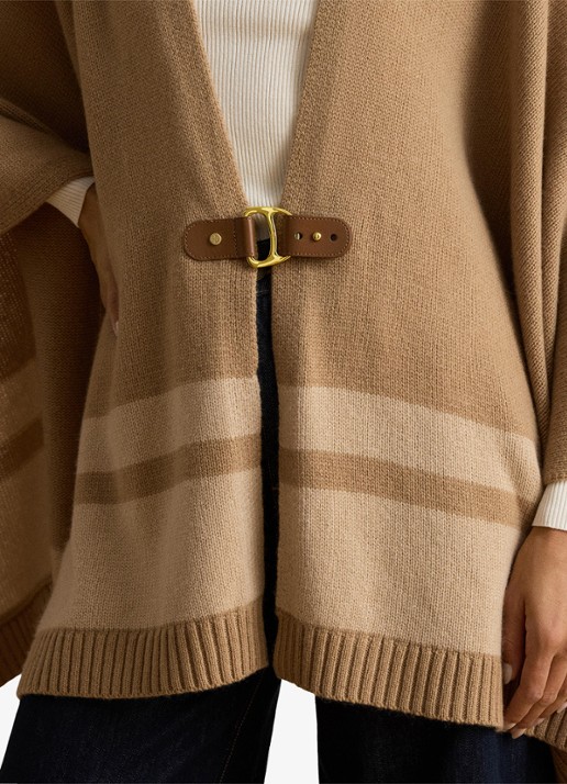 Ralph Lauren Cape met gespdetail - detail 5 camel multi / beige