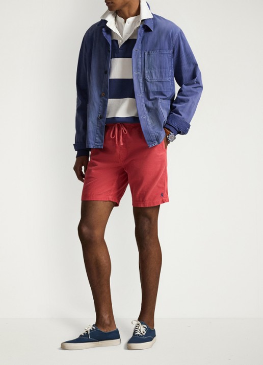 Ralph Lauren Classic fit korte broek van corduroy - voorkant 5 spring red-2125