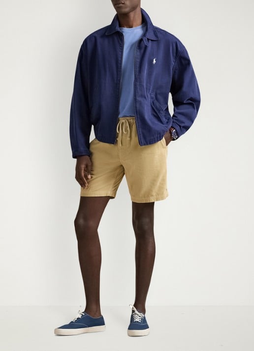 Ralph Lauren Classic fit korte broek van corduroy - voorkant 2 paddock tan-zyqp