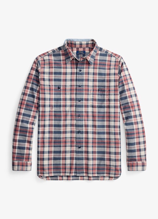 Ralph Lauren Classic fit overhemd met ruitdessin - voorkant blauw