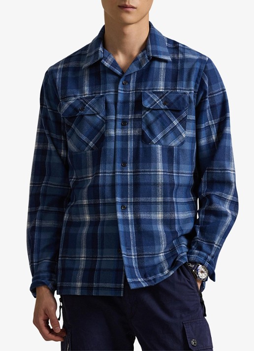 Ralph Lauren Classic fit overhemd van wol met ruitdessin