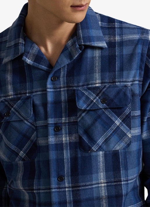 Ralph Lauren Classic fit overhemd van wol met ruitdessin - detail 5 blue heather / blauw