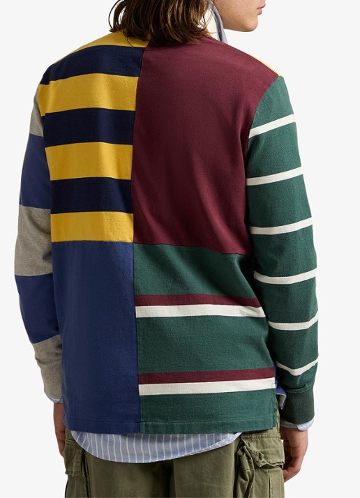 Ralph Lauren Classic fit polo met colour blocking - achterkant 4 red wine multi / bordeauxrood