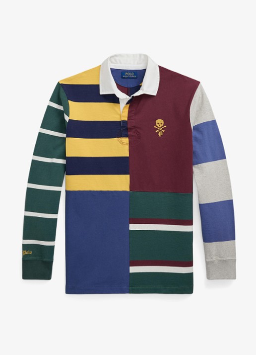 Ralph Lauren Classic fit polo met colour blocking - voorkant 3 red wine multi / bordeauxrood