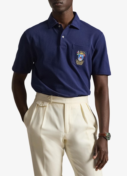 Ralph Lauren Classic fit polo met embleem - detail 3 dark cobalt / donkerblauw