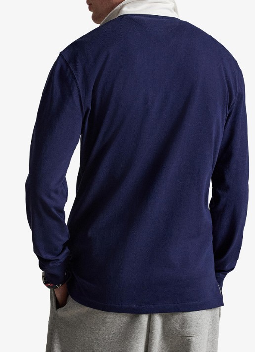 Ralph Lauren Classic fit polo met logoborduring - achterkant 5 newport navy / donkerblauw